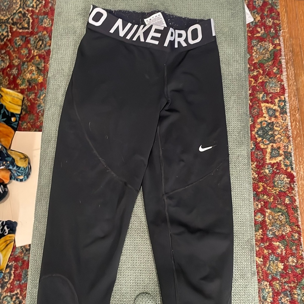 Small Black Nike Pro Running Leggings Mesh Bottoms